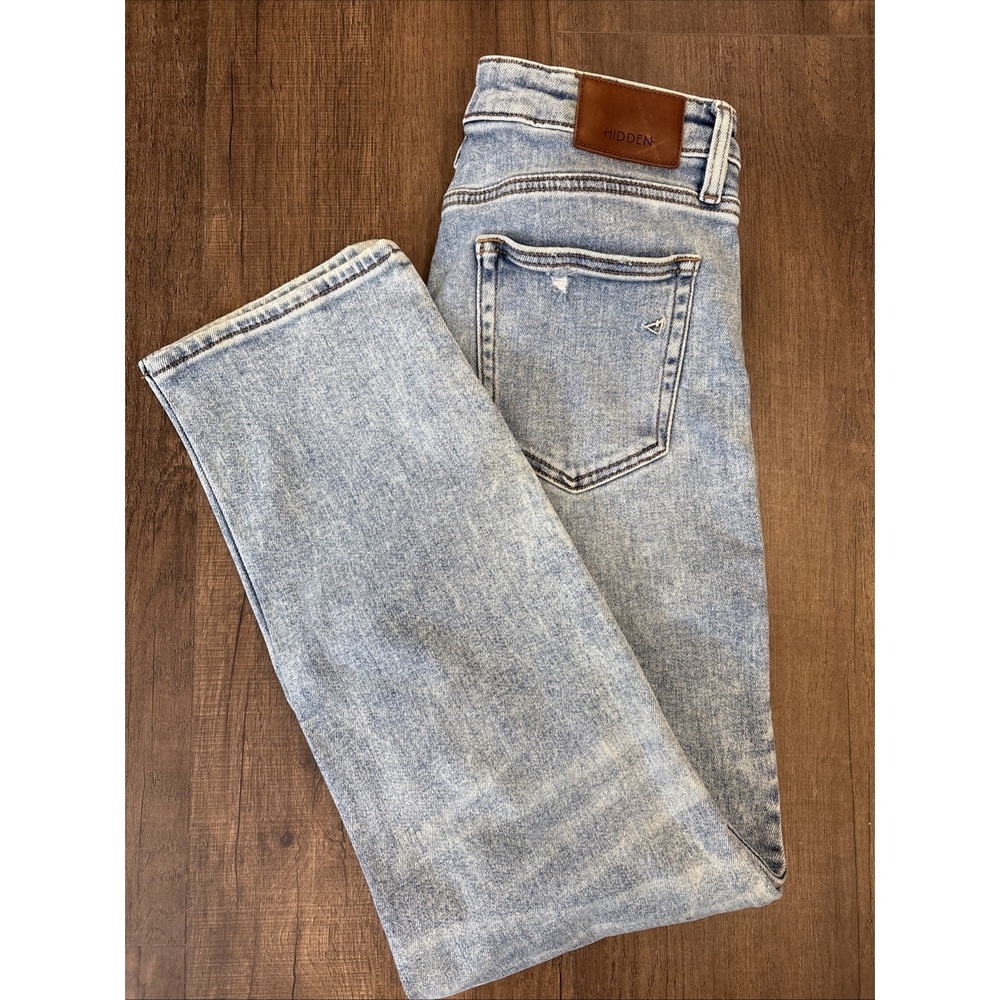Hidden Jeans Women 30x28 Zoey Mom Jean High‎ Rise Distressed Stretch Buckle BKE